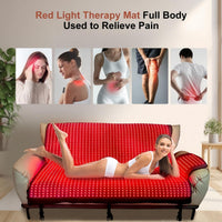 2026 Upgraded Dual Wavelength LED Beads 660Nm&850Nm Red Light Therapy Mat Full Body, Used to Face and Body Pain Relief Skin Health Personal Care, 75" X 35'' (Black)