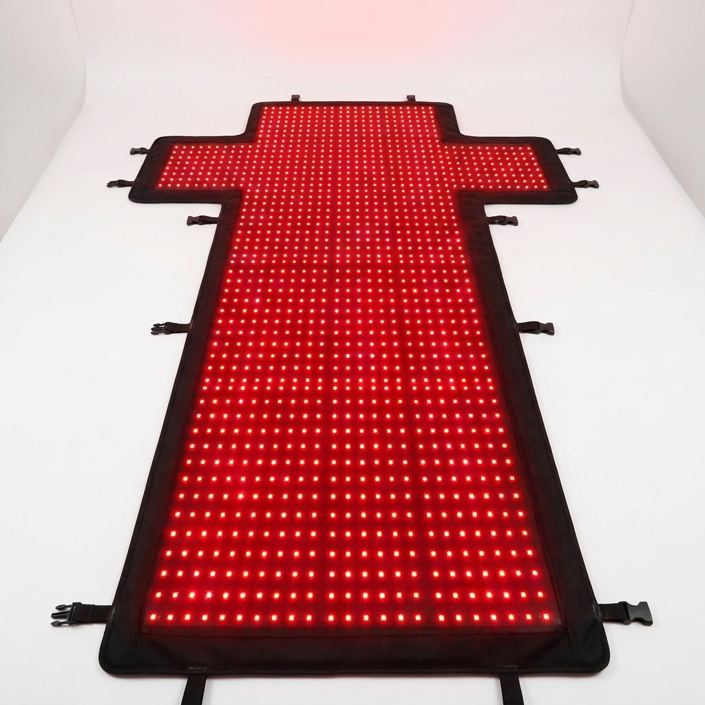 2026 Upgraded Dual Wavelength LED Beads 660Nm&850Nm Red Light Therapy Mat Full Body, Used to Face and Body Pain Relief Skin Health Personal Care, 75" X 35'' (Black) — Studio Shot