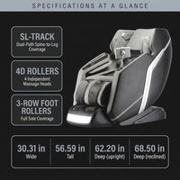 4D Deluxe Gray and Black Zero Gravity and Space Saving Faux Leather Heated Massage Chair with Sl-Track and Bluetooth — Results & Stats