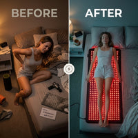 Red Light Therapy Mat Designed for Full Body Wellness, FDA Class II Medical Device, Yoga Mat Design, Portable — Before & After