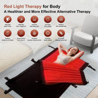 2026 Upgraded Dual Wavelength LED Beads 660Nm&850Nm Red Light Therapy Mat Full Body, Used to Face and Body Pain Relief Skin Health Personal Care, 75" X 35'' (Black)