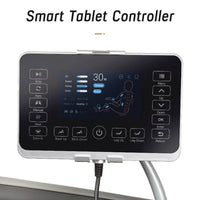4D Deluxe Gray and Black Zero Gravity and Space Saving Faux Leather Heated Massage Chair with Sl-Track and Bluetooth
