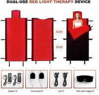 2026 Upgraded Dual Wavelength LED Beads 660Nm&850Nm Red Light Therapy Mat Full Body, Used to Face and Body Pain Relief Skin Health Personal Care, 75" X 35'' (Black)